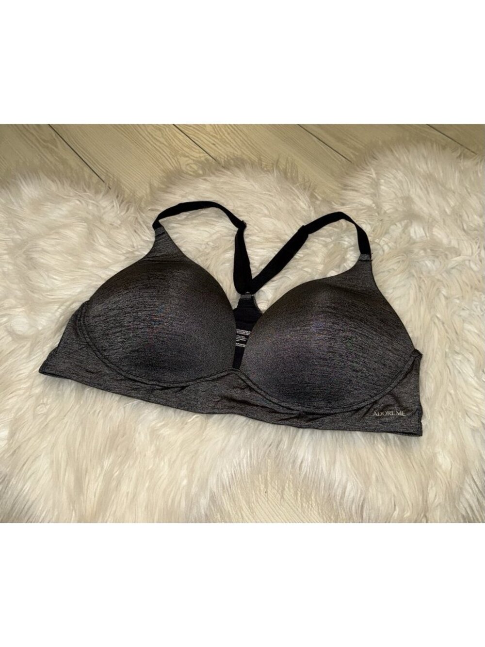 Adore Me Helynn Contour Bra Racerback Lined Wire Free Womens 38C Gray 07086